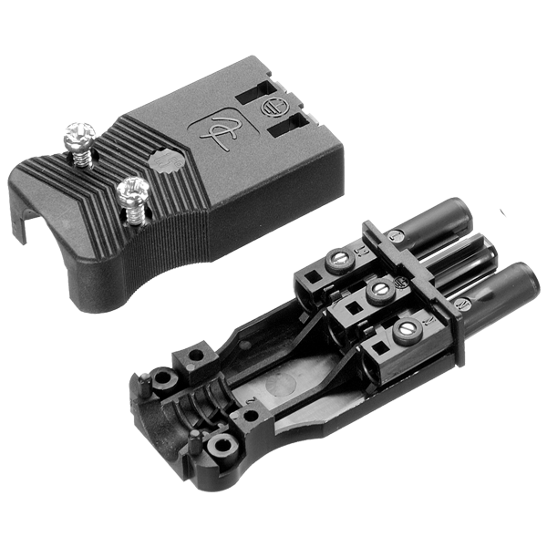Adels AC166 GSTF/315 connector, 3-polig, female, zwart